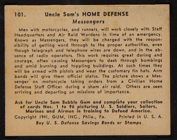 R158 1940 Gum Inc National Defense